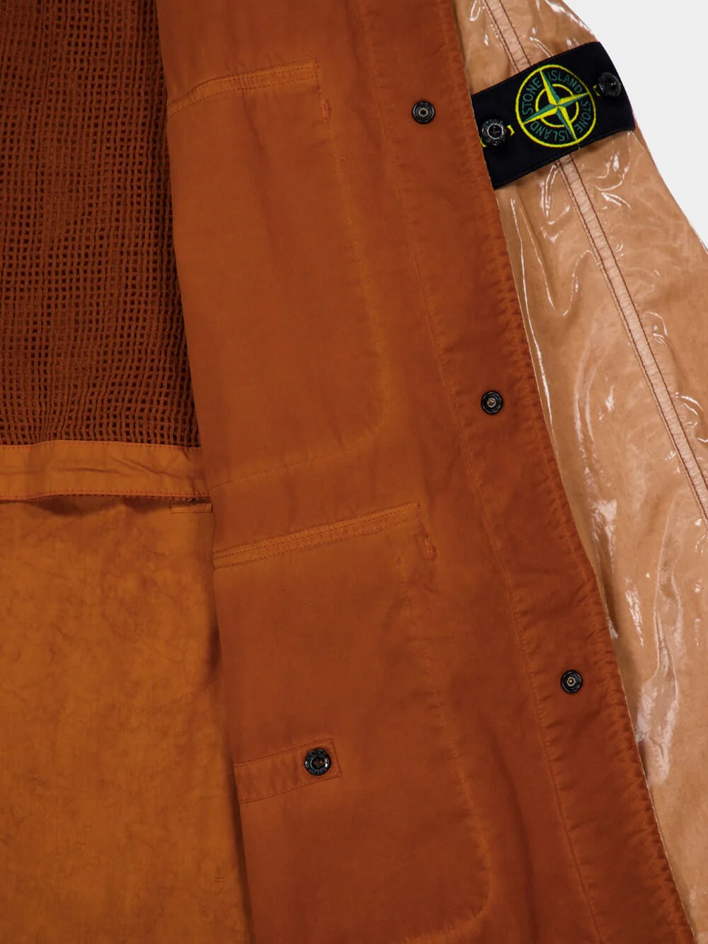 Sienna Brown Glossy Cotton Utility Jacket - Image 4