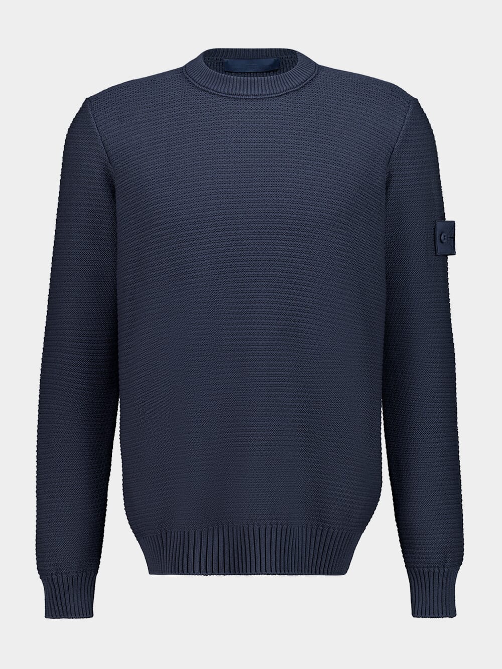 Slate Blue Cotton and Cashmere Crewneck Jumper