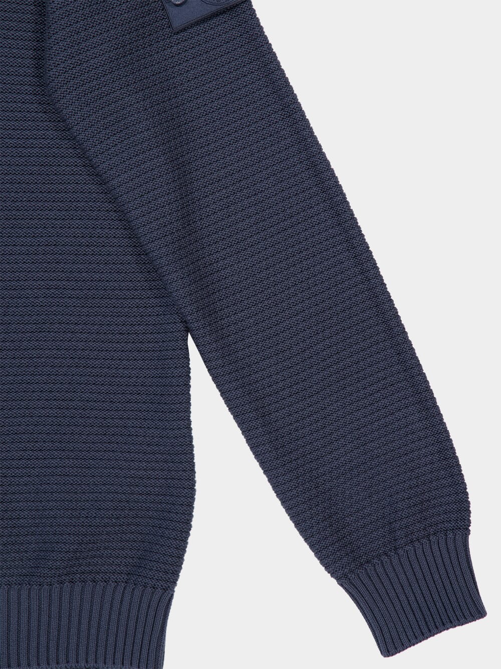 Slate Blue Cotton and Cashmere Crewneck Jumper - Image 4