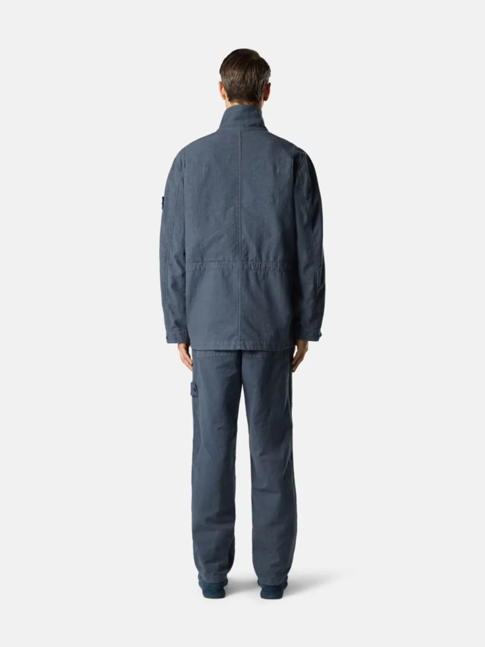 Slate Blue Cotton Linen Ghost Fatigue Trousers - Image 3