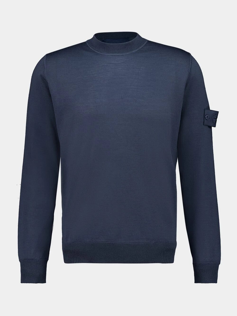 Slate Blue Virgin Wool Crewneck Jumper