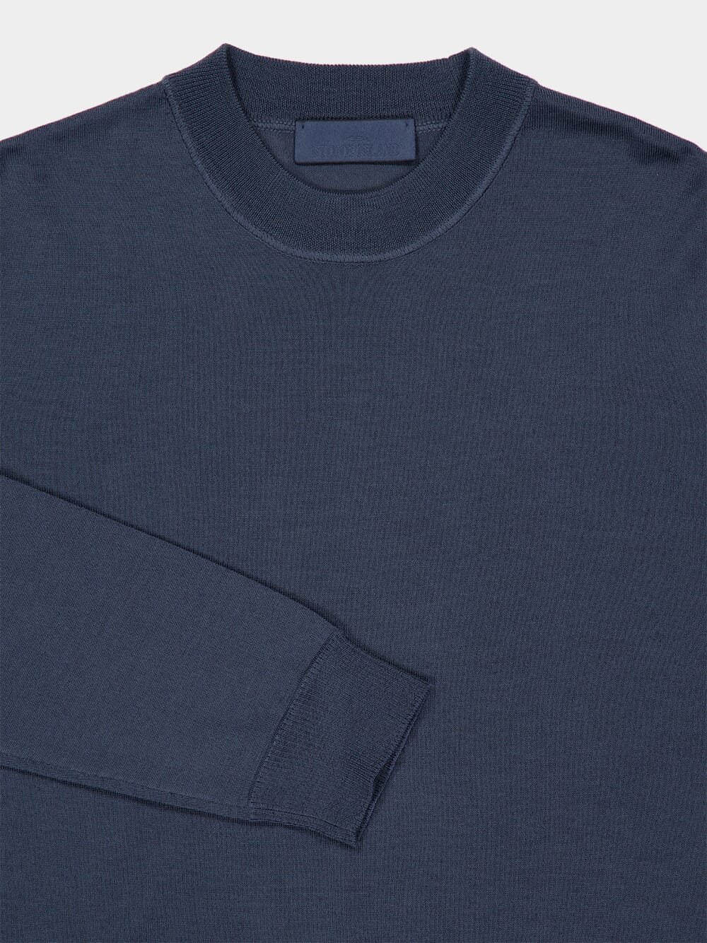 Slate Blue Virgin Wool Crewneck Jumper - Image 3