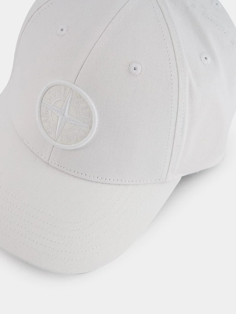White Compass-Embroidered Cap - Image 4