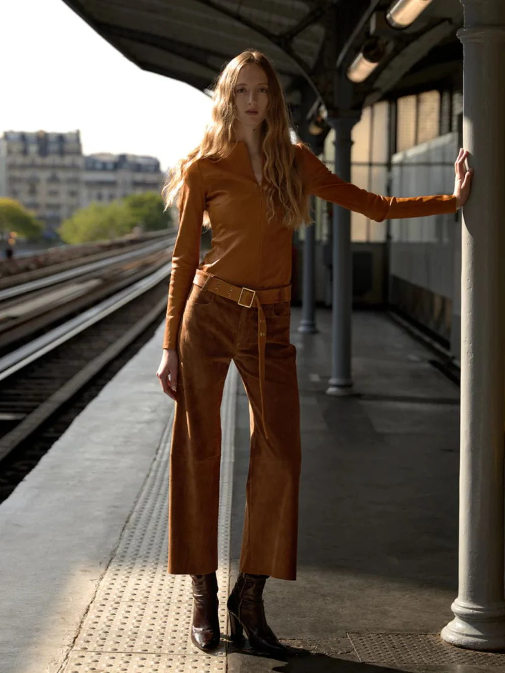 Brown Coyote Lilou Stretch Leather Pants - Image 2