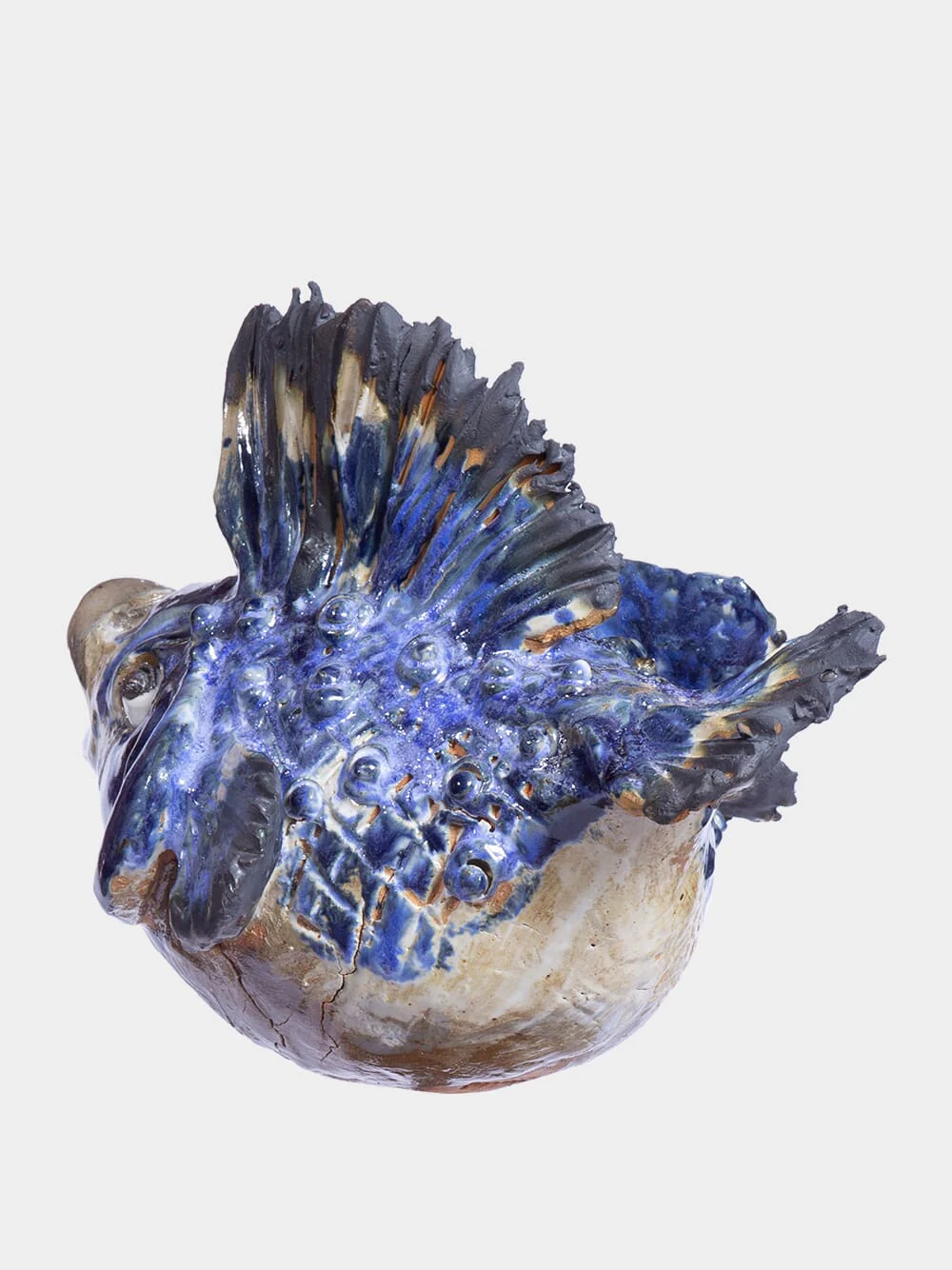 Blue Ball Fish Sculpture - Image 3