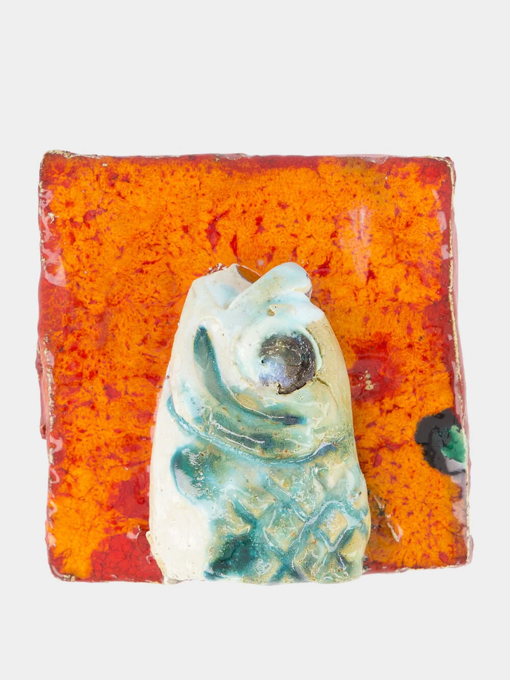 Orange 3D Sardine Head Tile Sculpture