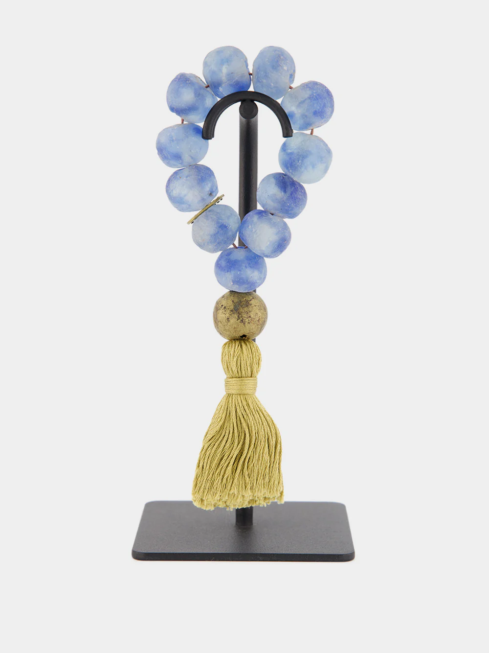 Light Blue and Bronze Prayer Bead Artwork