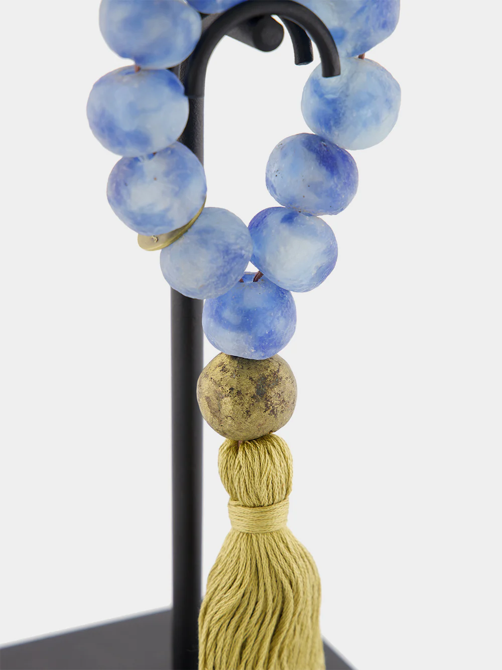 Light Blue and Bronze Prayer Bead Artwork - Image 3