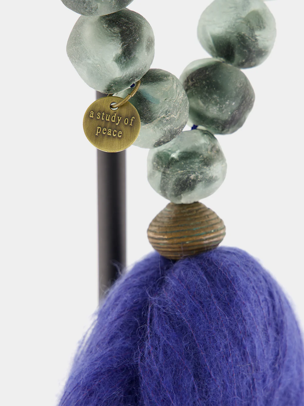 Blue and Grey Prayer Bead Artwork - Image 3