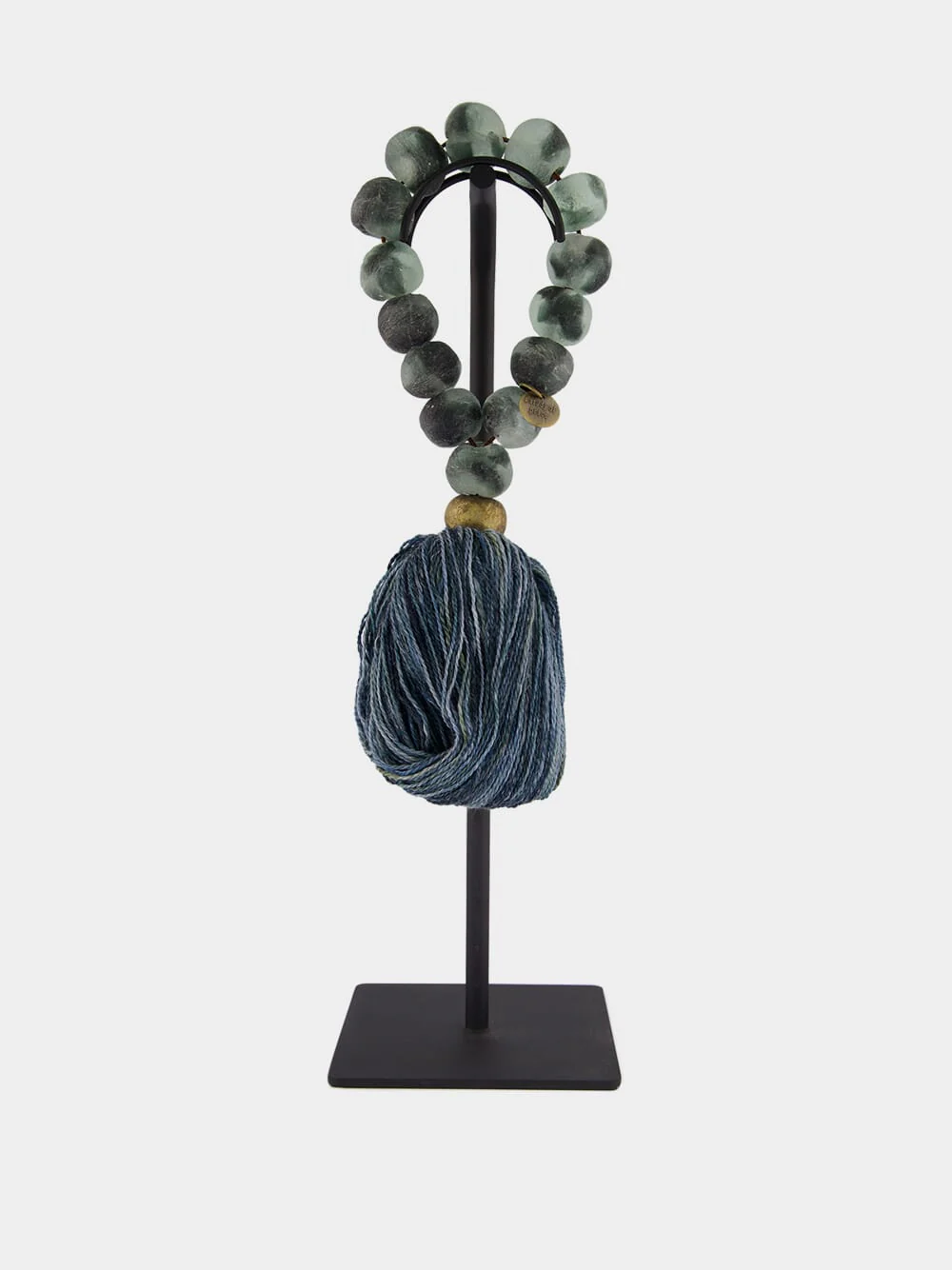 Ice White and Green Prayer Bead Artwork