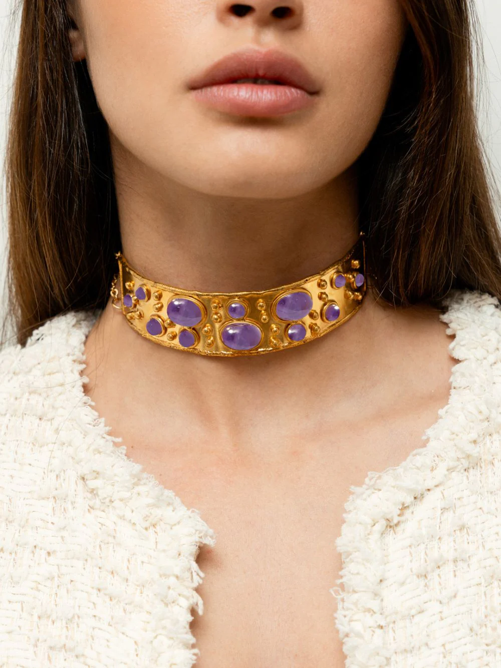 Choker Byzance with Amethyst