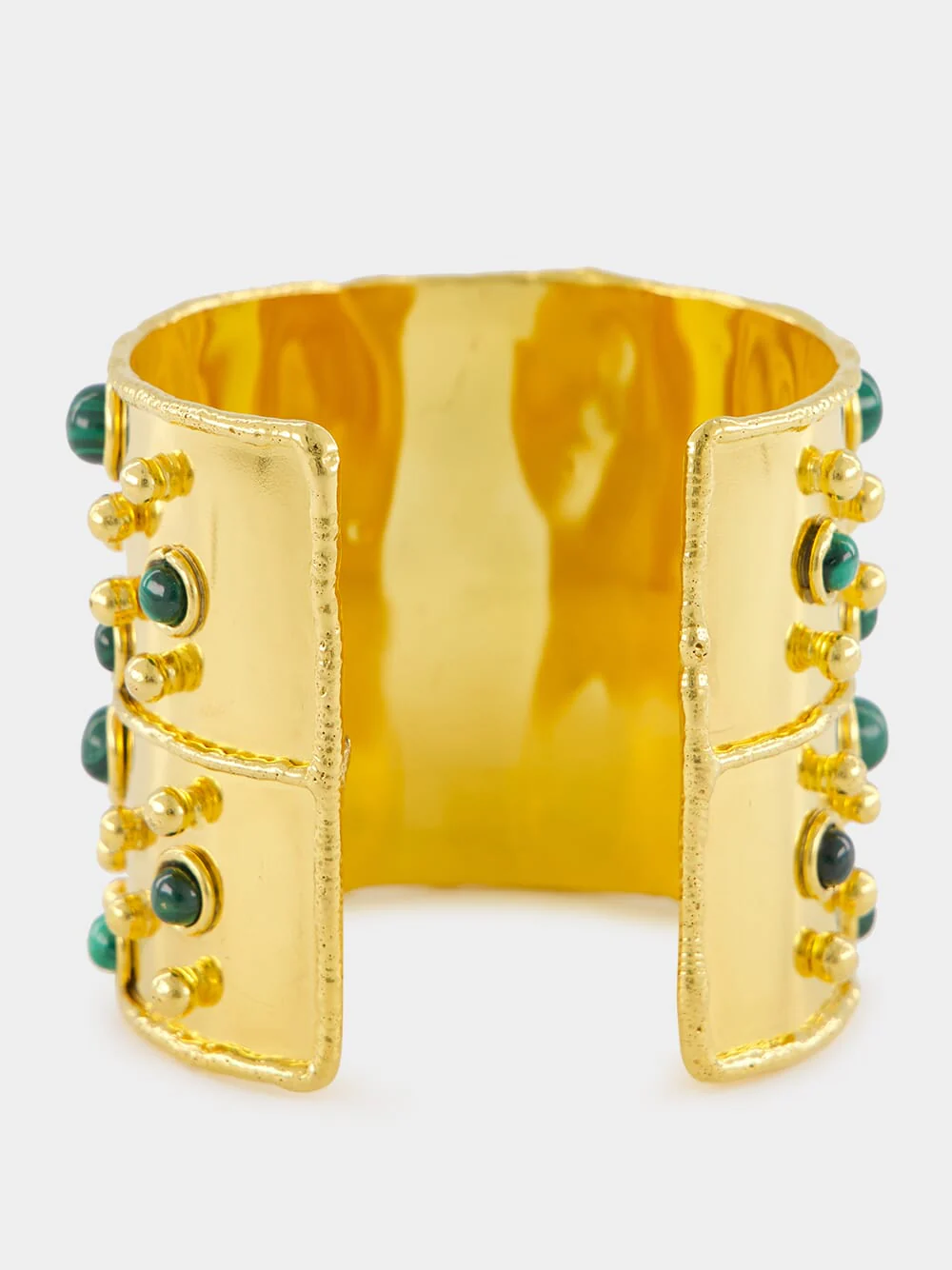 Cuff Byzance Golden brass and Malachite - Image 2