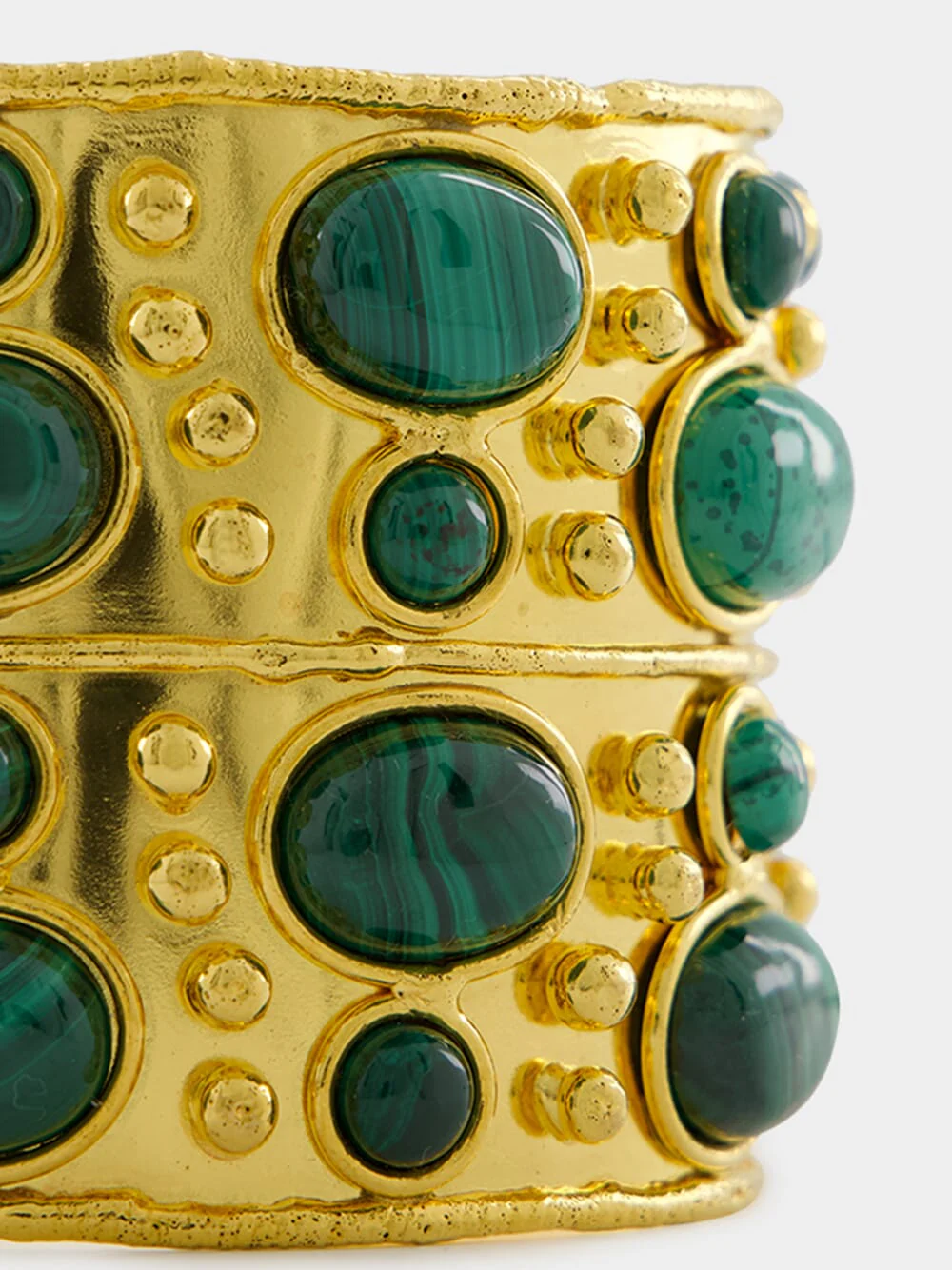 Cuff Byzance Golden brass and Malachite - Image 3