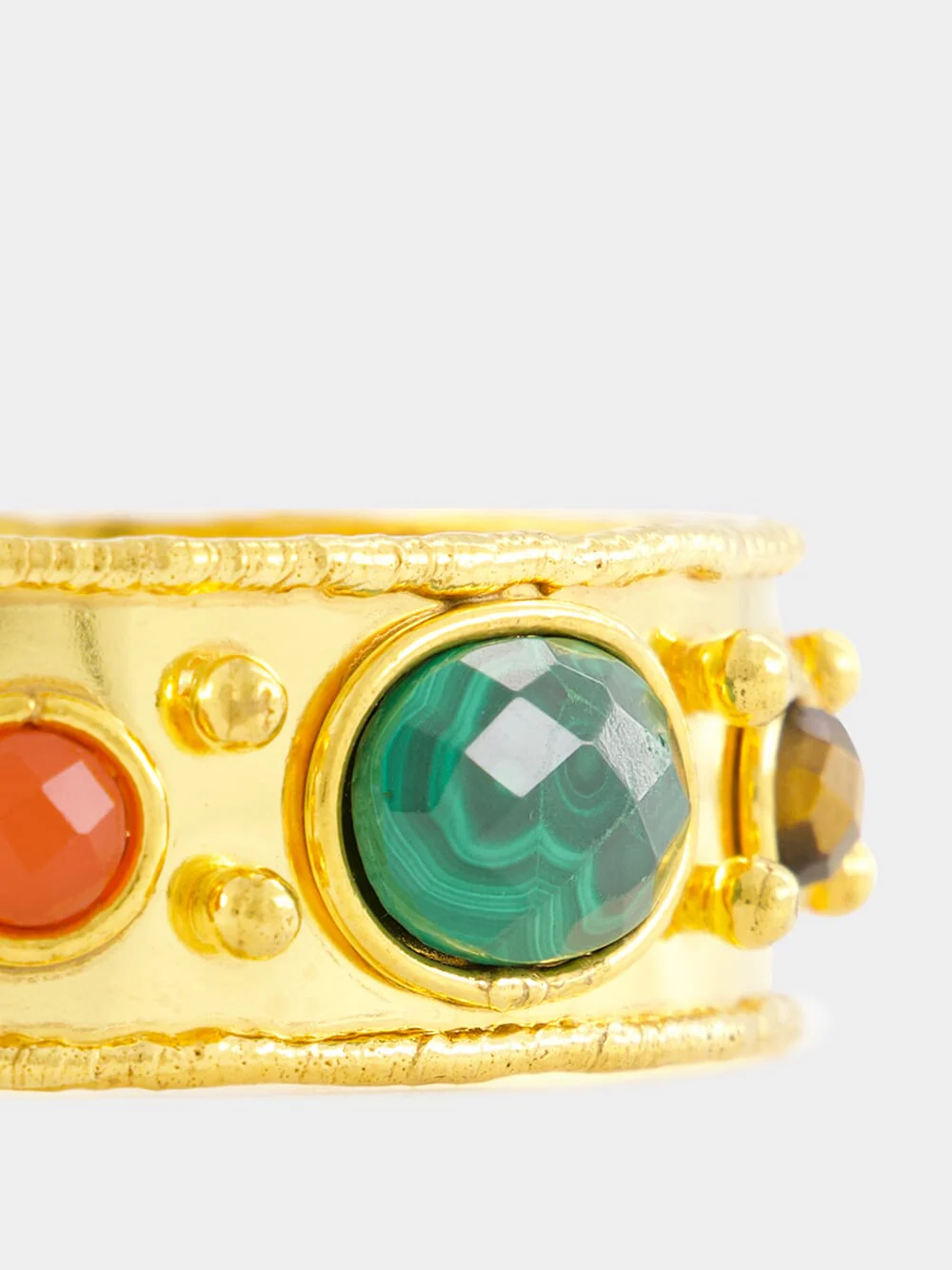 Gold Byzantine Faceted Stone Bracelet - Image 4