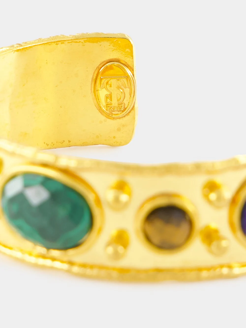 Gold Byzantine Faceted Stone Bracelet - Image 5