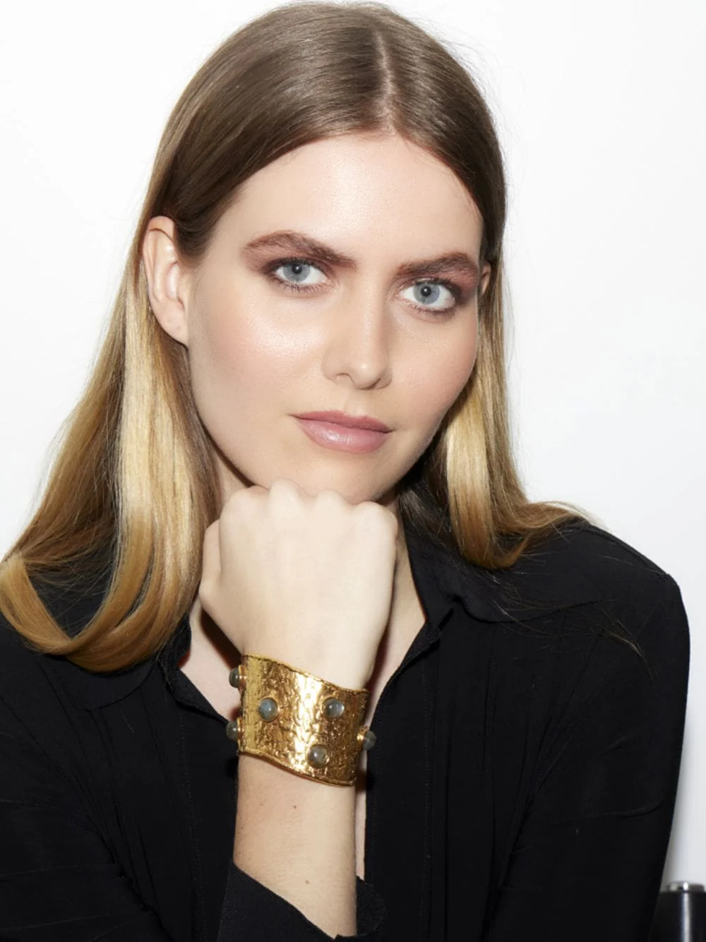 Gold Flow II Labradorite Cuff Bracelet - Image 2
