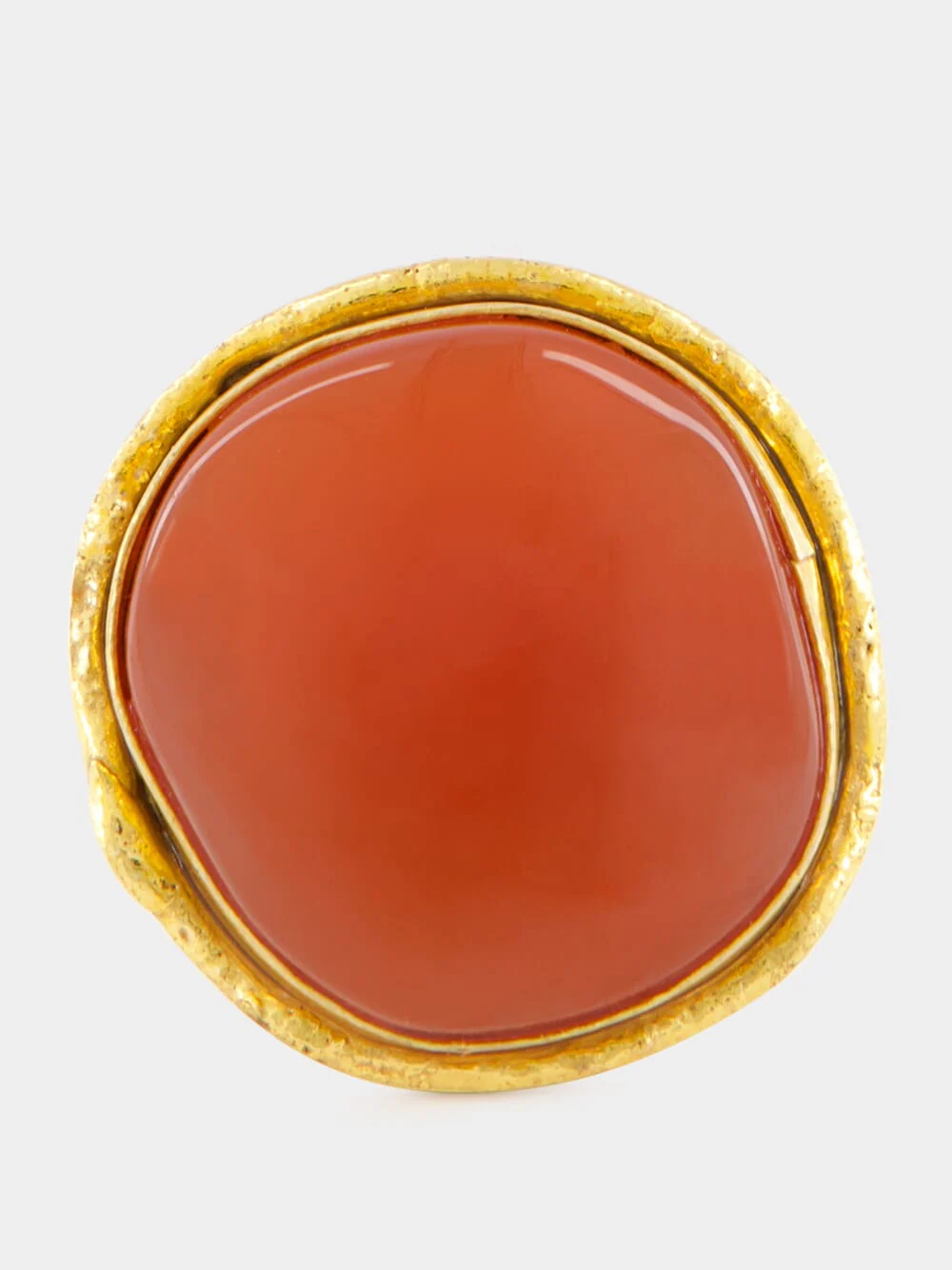 Gold Macaron Cornaline Ring - Image 2