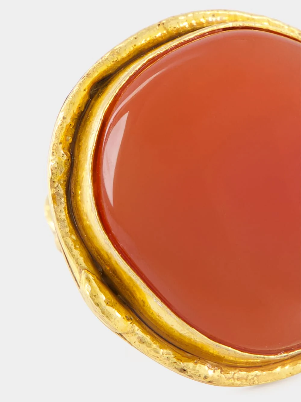 Gold Macaron Cornaline Ring - Image 4