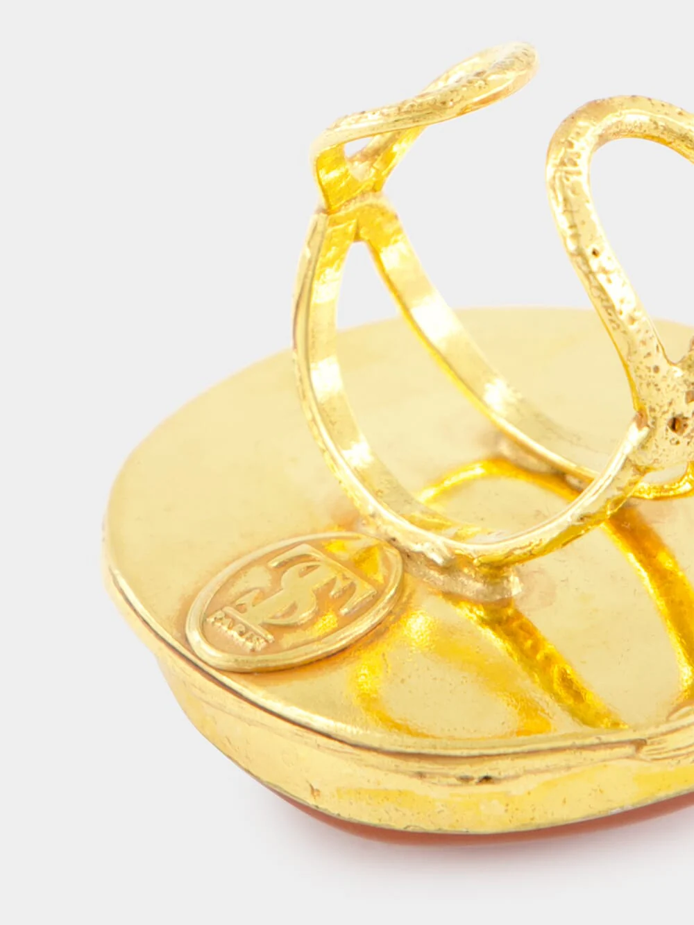 Gold Macaron Cornaline Ring - Image 5