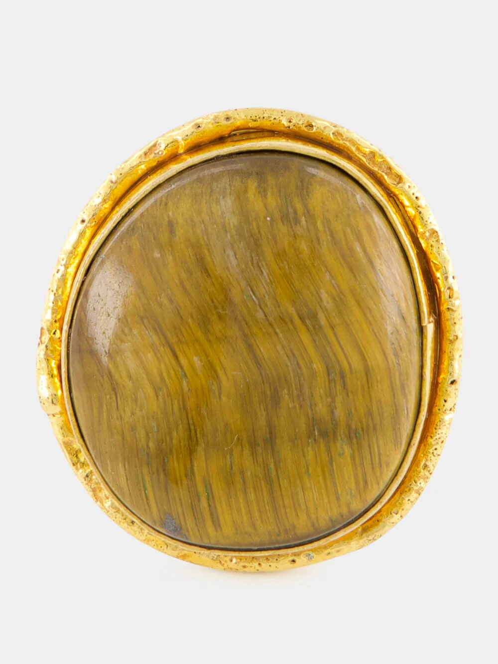 Gold Macaron Tiger Eye Ring