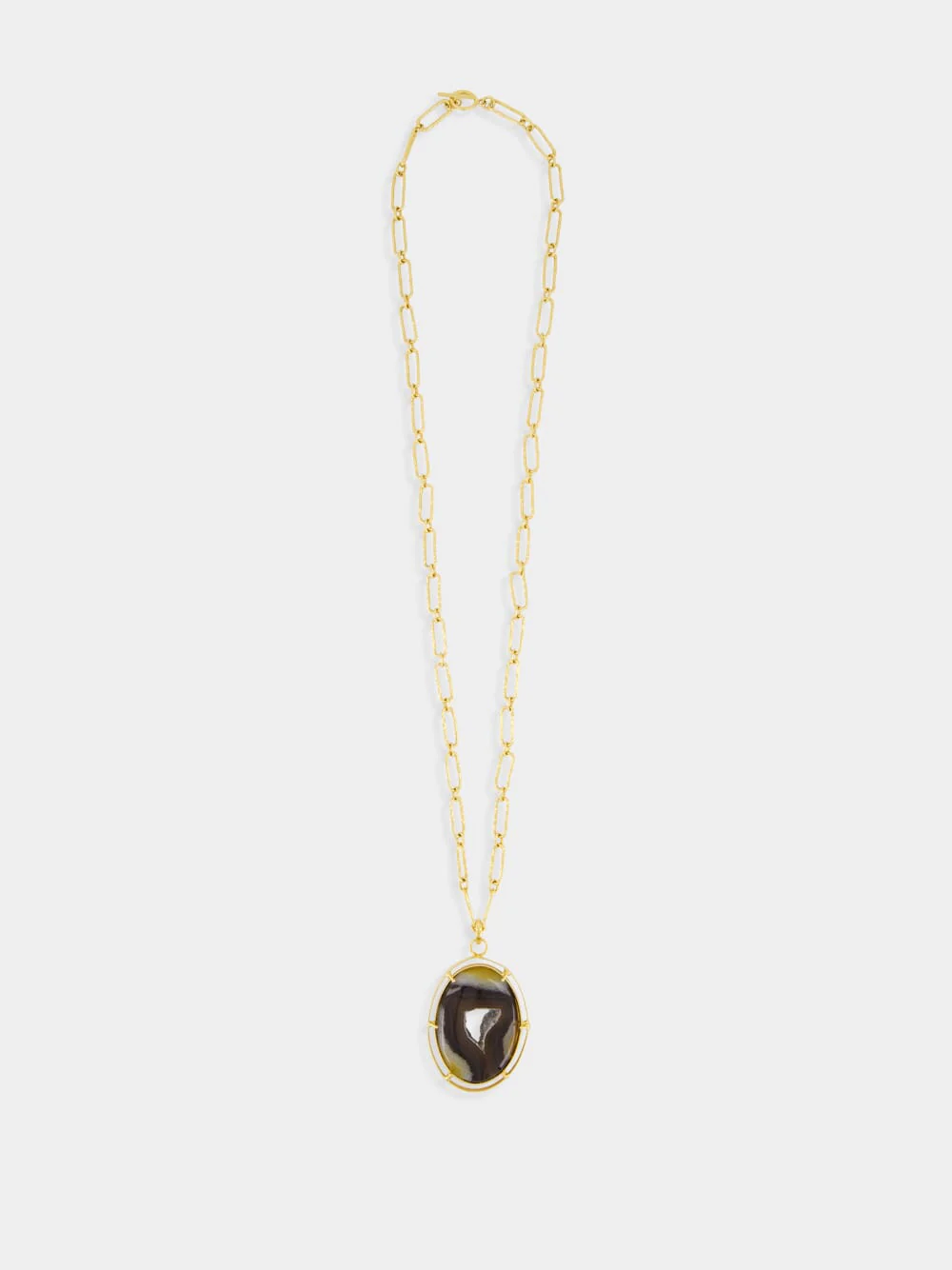 Gold Necklace with Onyx