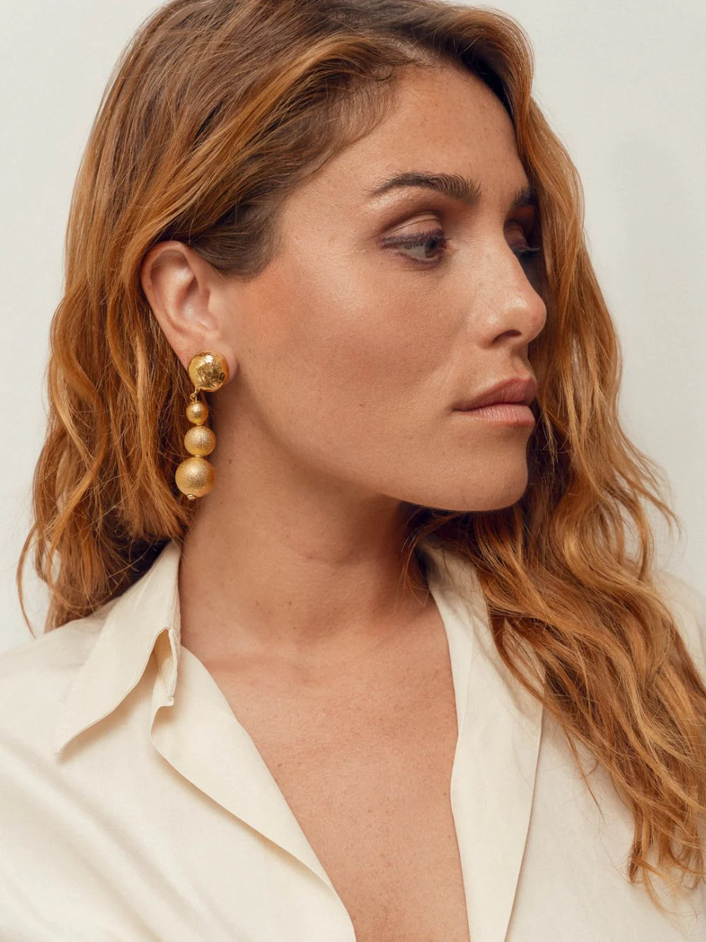 Gold Sand Bubble Earrings