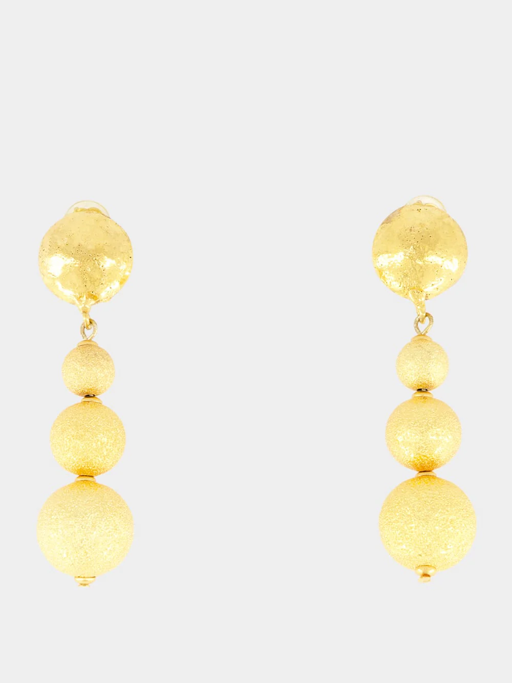 Gold Sand Bubble Earrings - Image 2