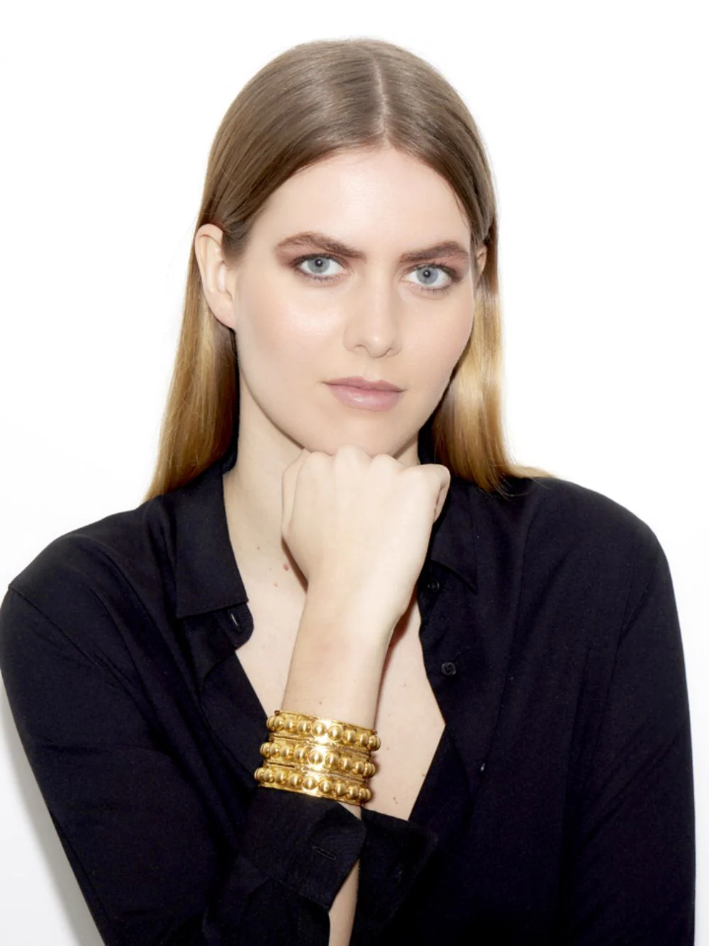 Gold Tribal Cuff Bracelet - Image 2