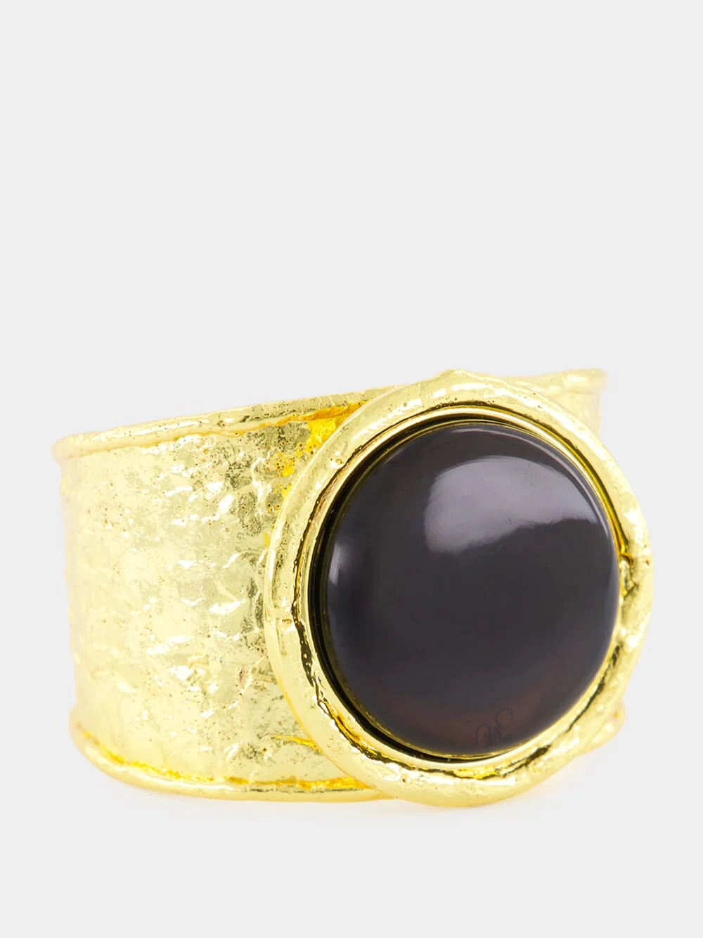 Brown Sphere Cuff Bracelet with Smoky Quartz - Image 4