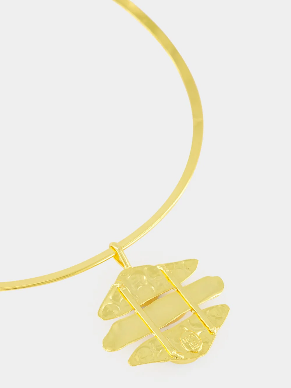 Brutalist Gold Necklace with Malachite - Image 3