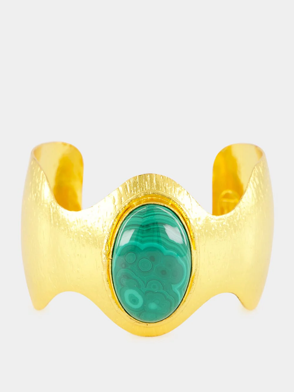 Gold BatWoman Cuff with Malachite