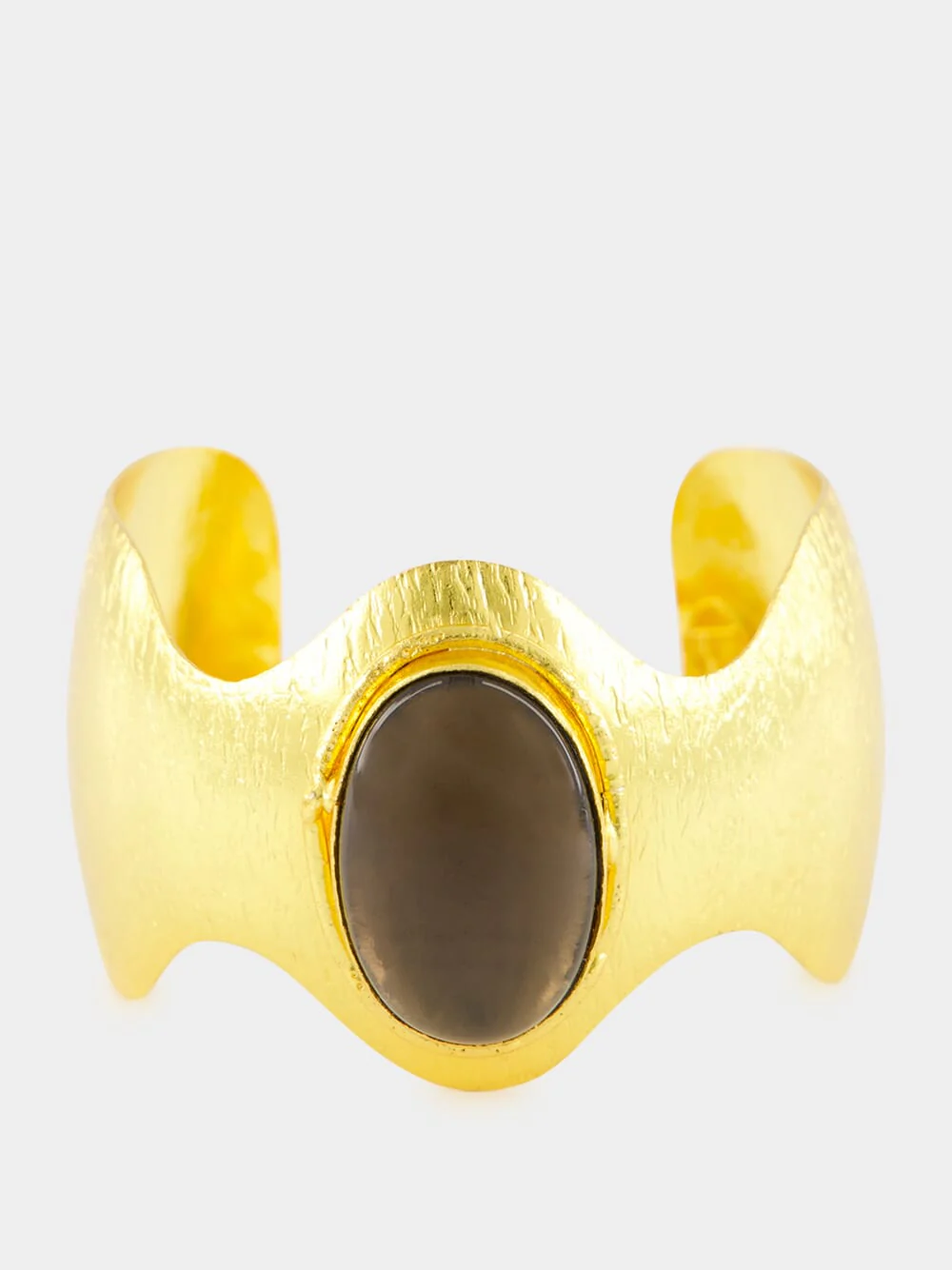 Gold BatWoman Cuff with Smoky Quartz