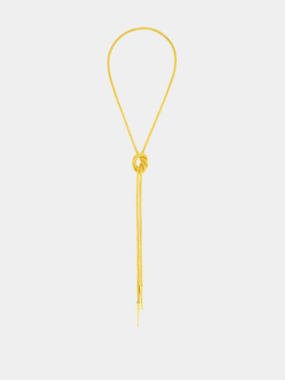Gold Bolo Tie Pendant Necklace - Image 2