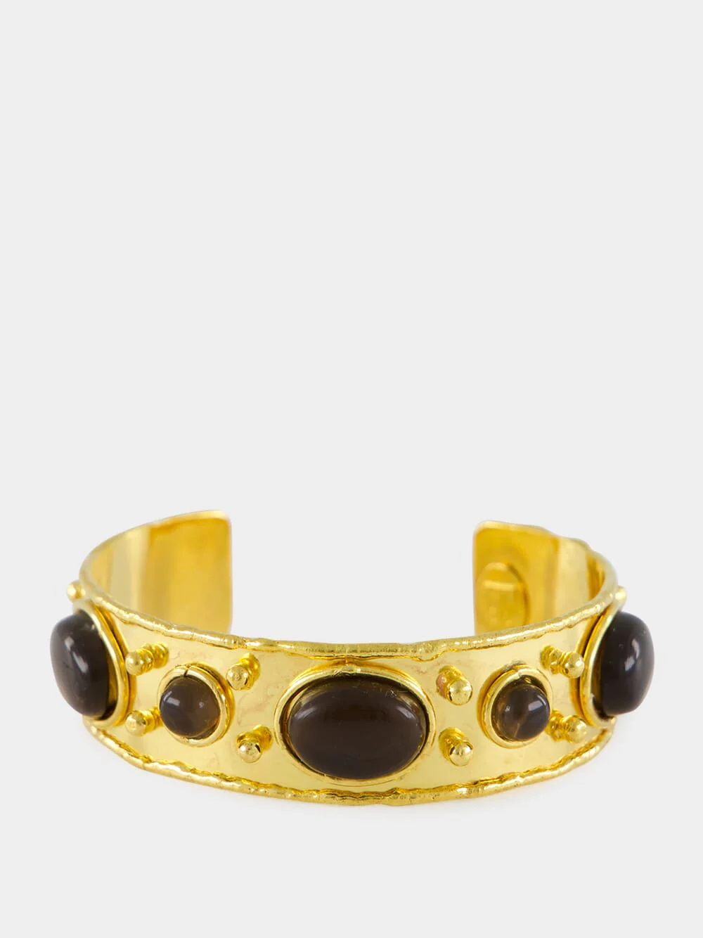 Gold Byzantin Bracelet with Smoked Quartz