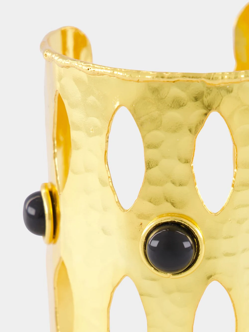 Gold Cuff with Black Onyx Detailing - Image 3