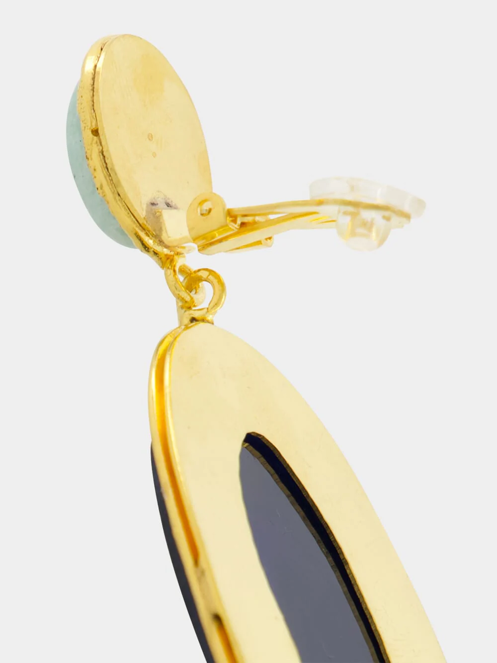 Gold Dakota Earrings with Blue Agate and Amazonite - Image 3