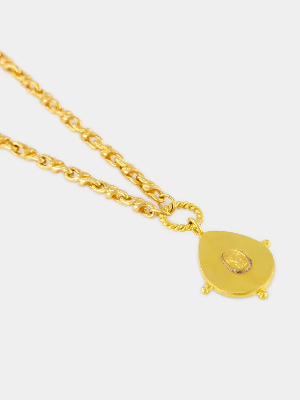 Gold Drop Pendant Necklace with Tiger Eye - Image 4