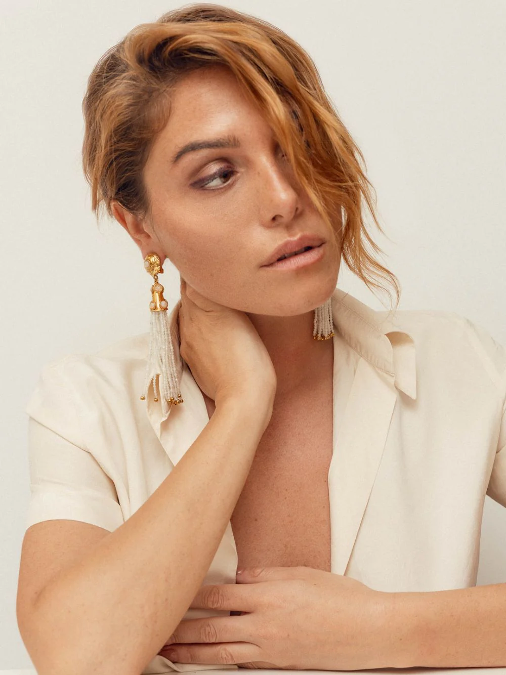 Gold Gio Earrings with Pearls