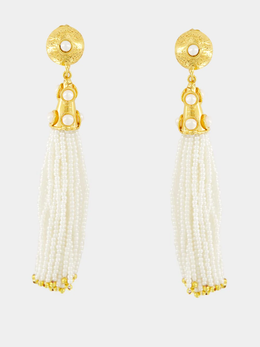 Gold Gio Earrings with Pearls - Image 2