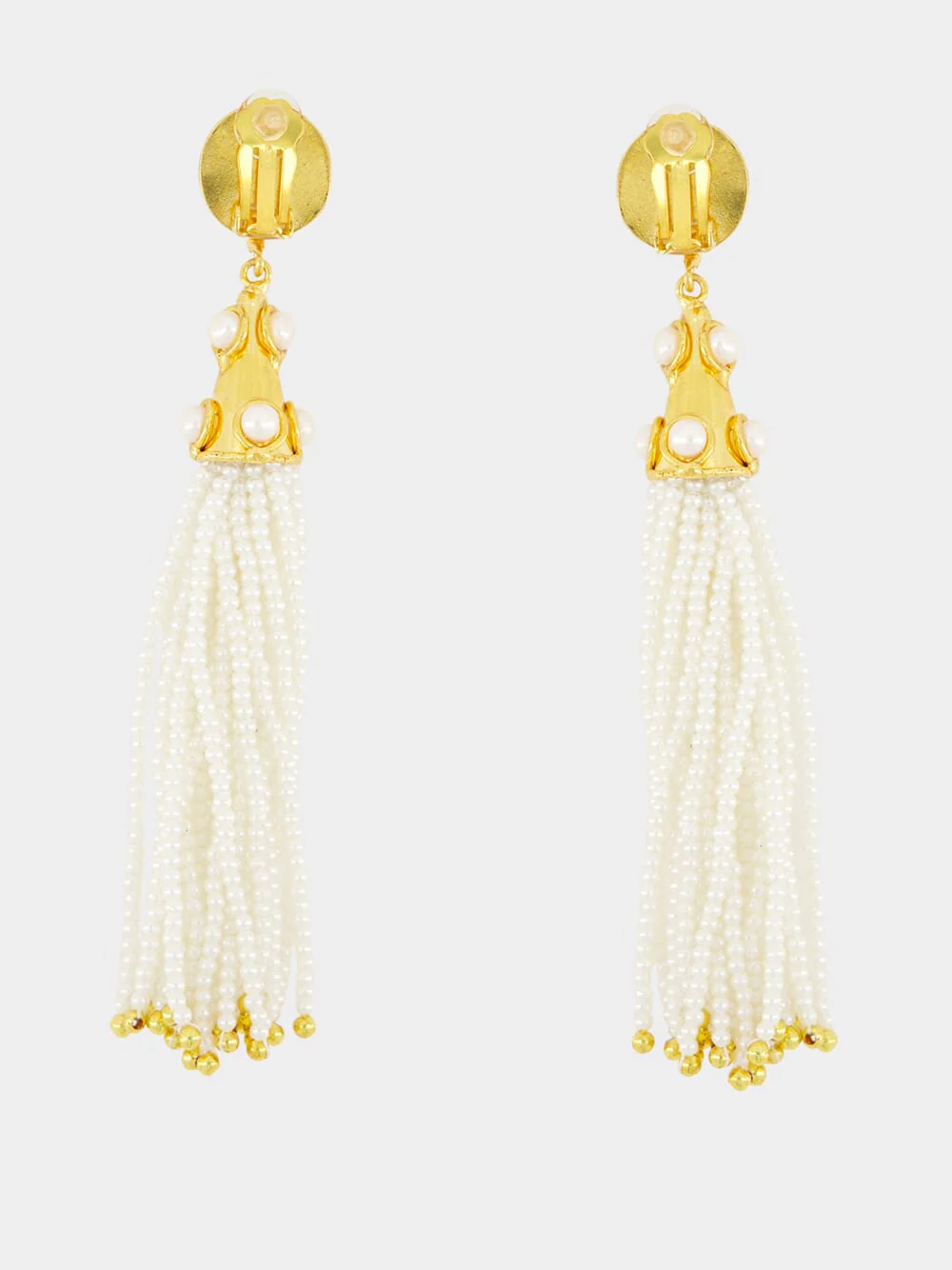 Gold Gio Earrings with Pearls - Image 3