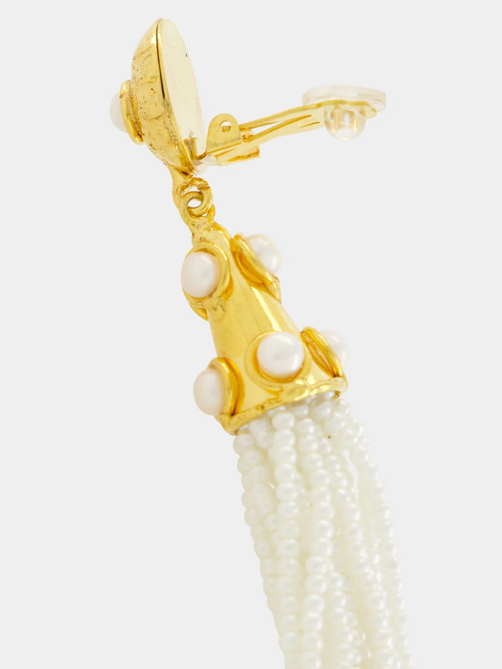 Gold Gio Earrings with Pearls - Image 4