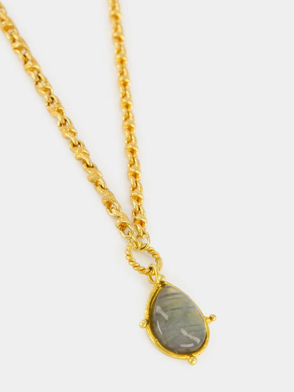 Gold Labradorite Pendant Necklace - Image 2
