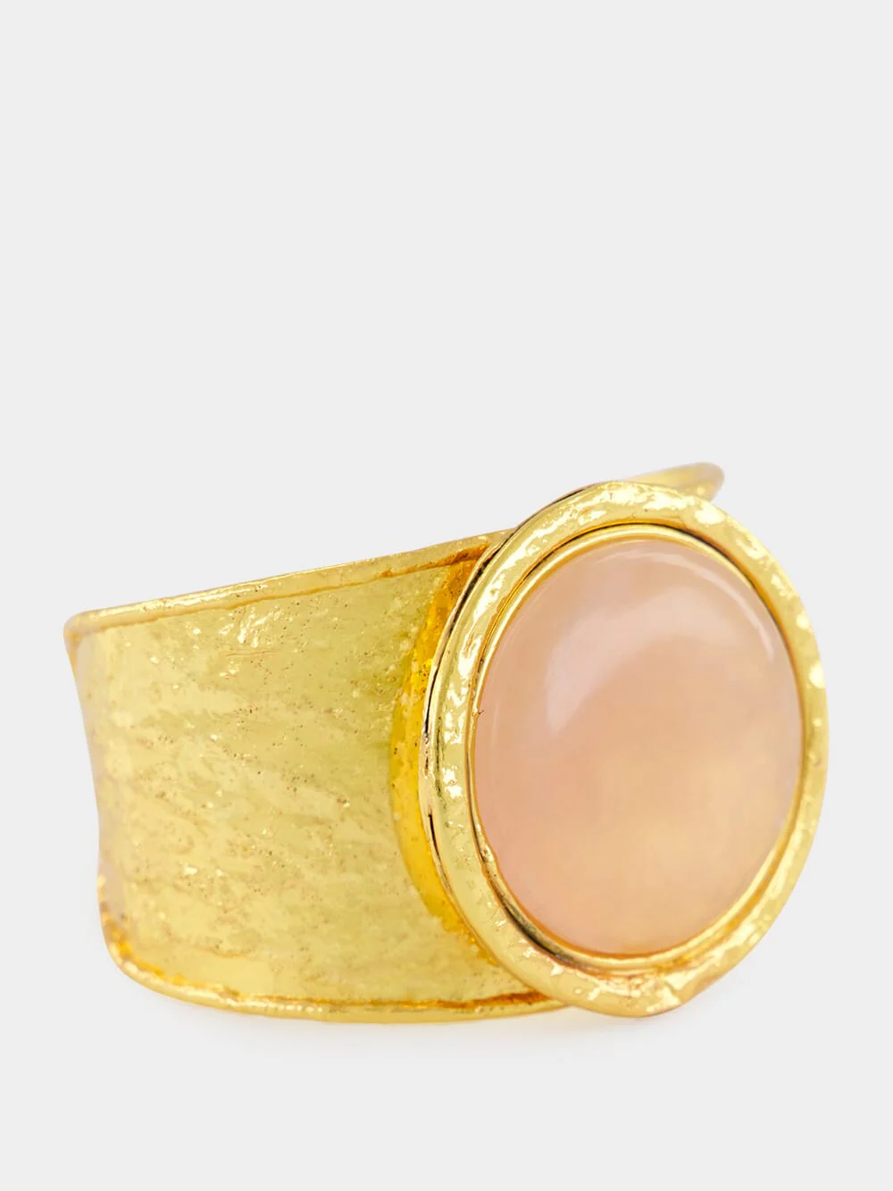 Gold Pink Quartz Statement Cuff - Image 3