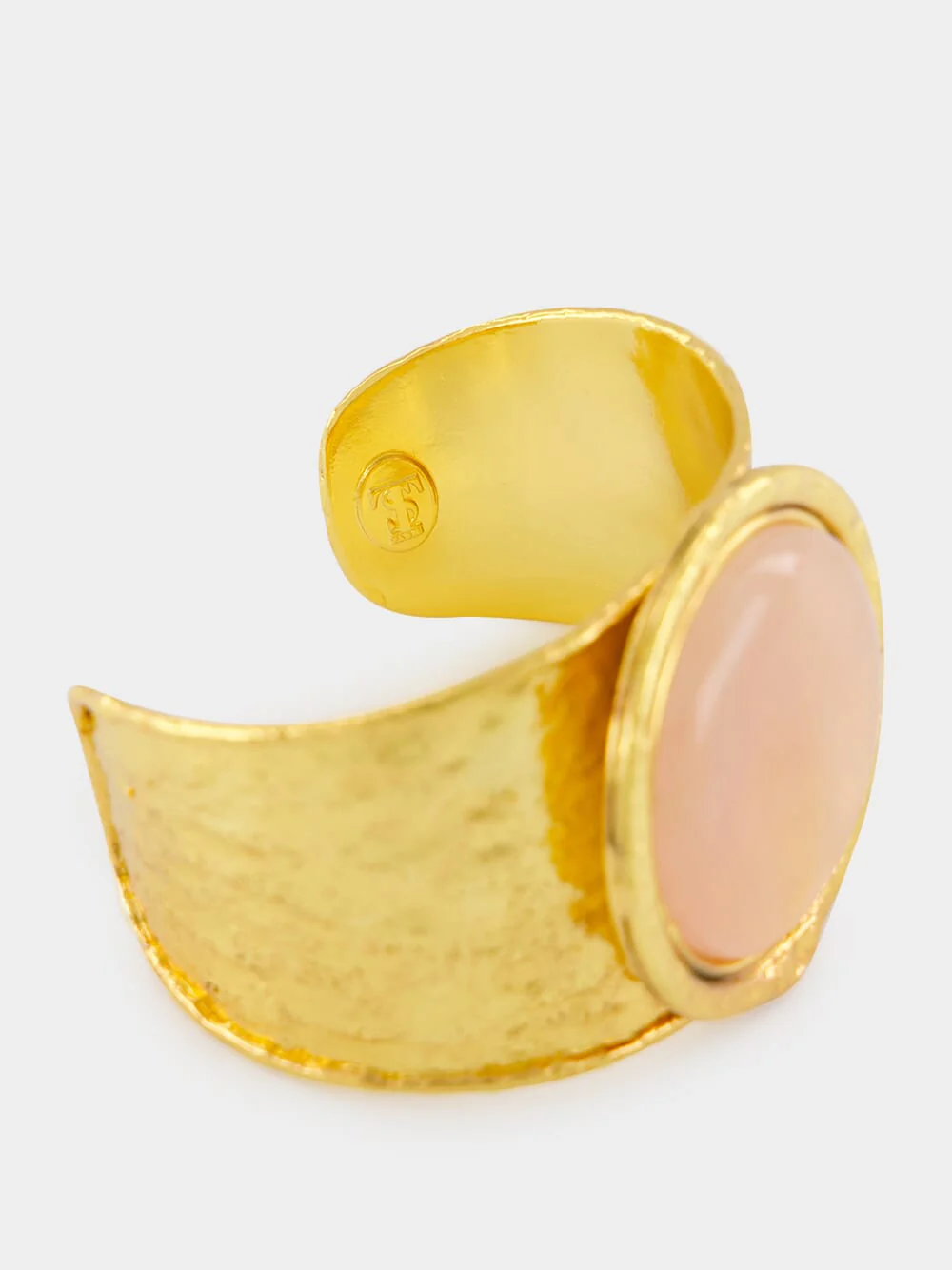 Gold Pink Quartz Statement Cuff - Image 5