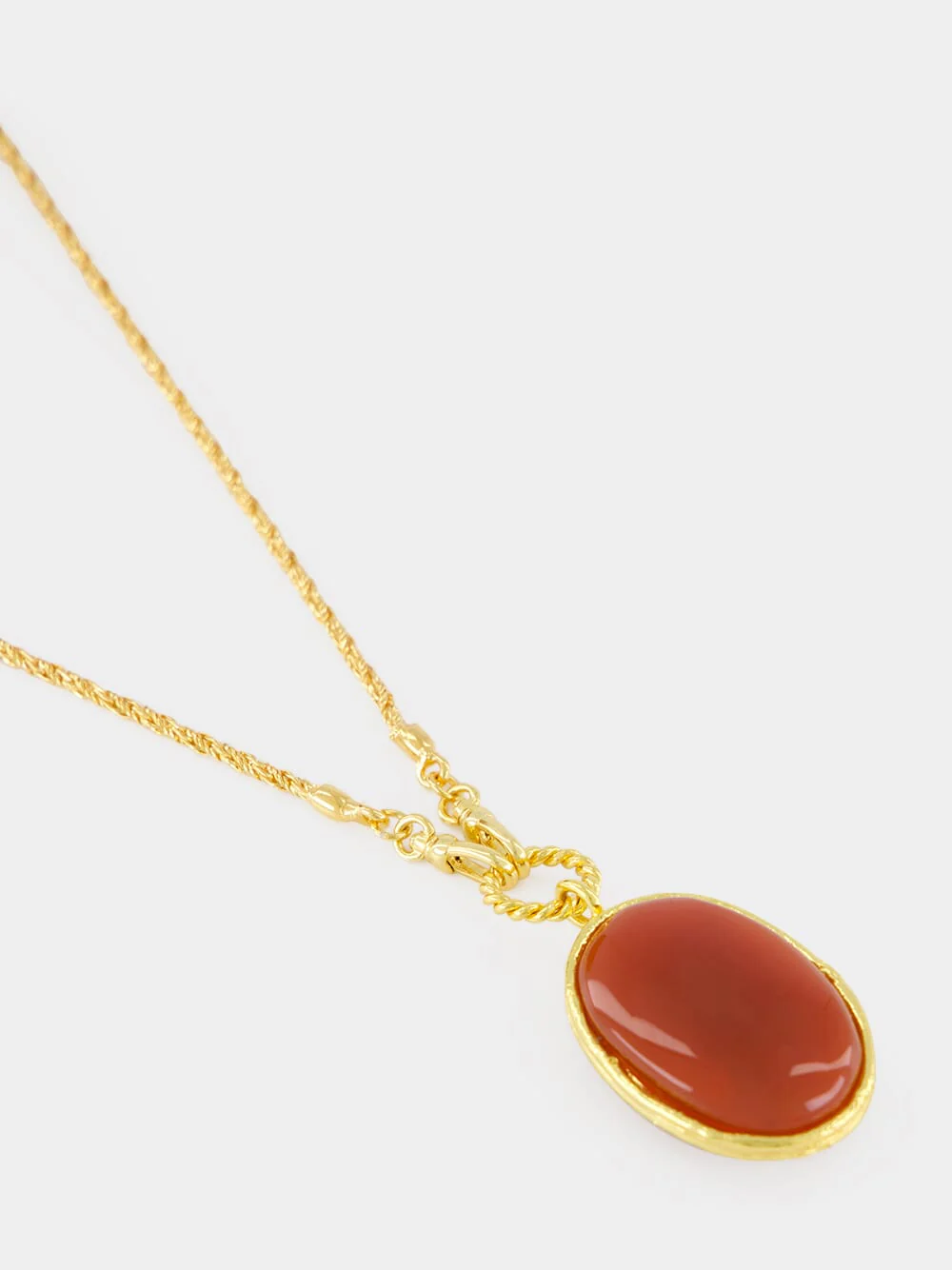 Gold Talisman Jasper Pendant Necklace - Image 3