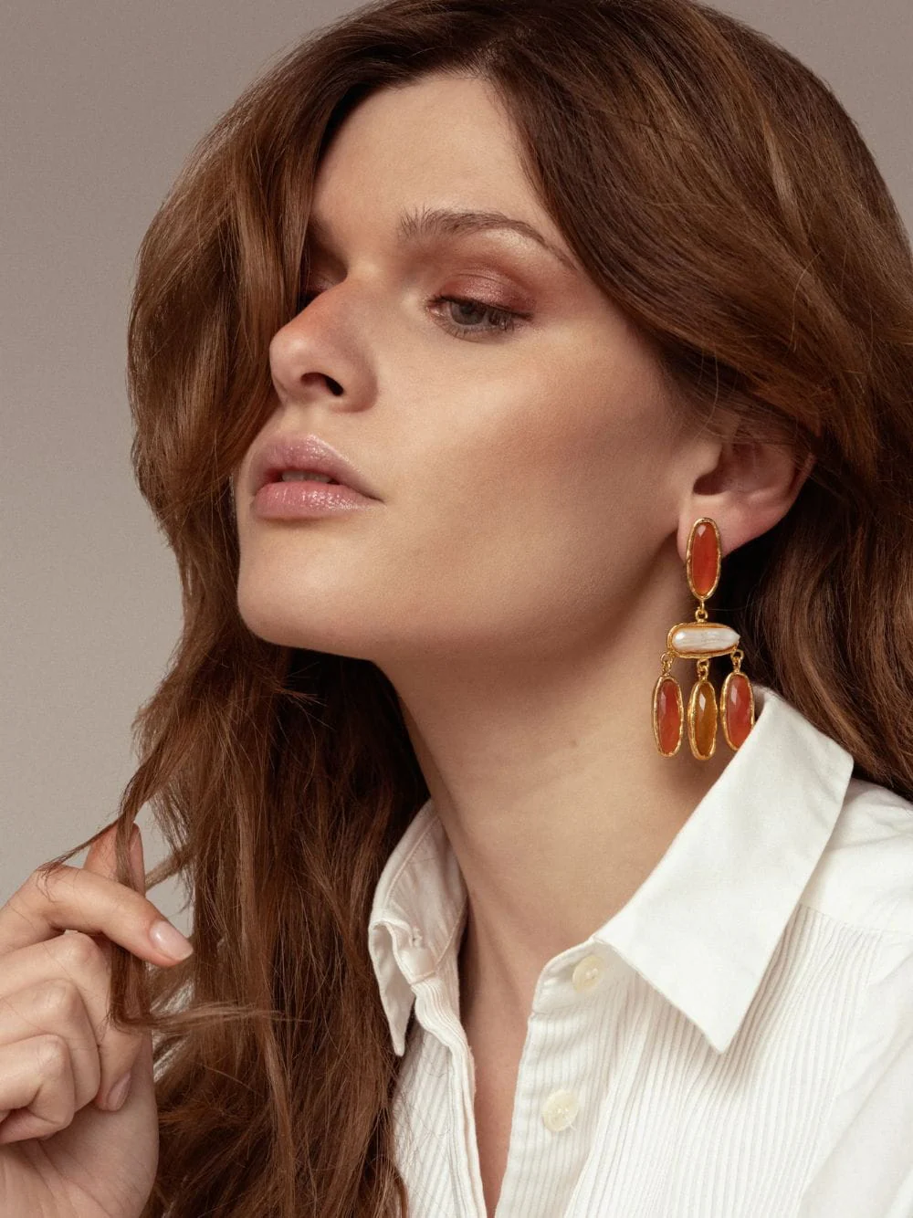 Grace Jasper and Pearl Drop Earrings - Image 2