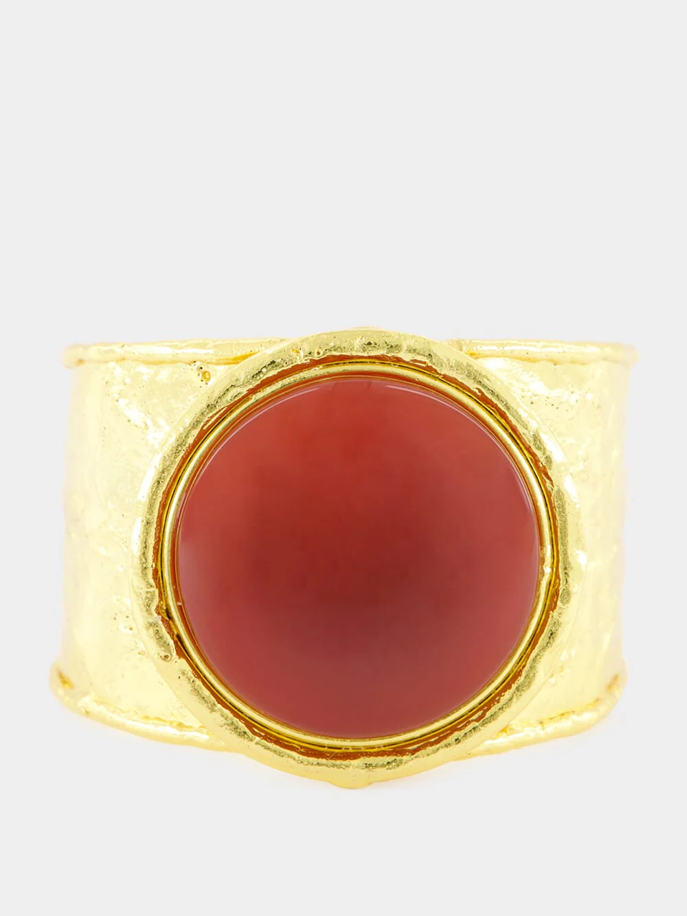 Orange Sphere Cuff Bracelet with Cornaline