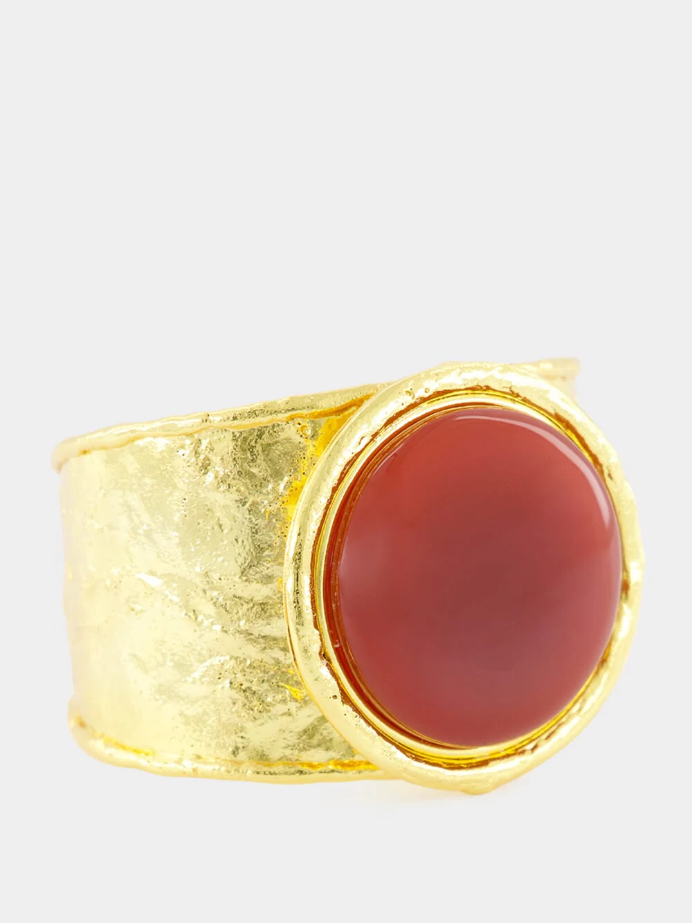 Orange Sphere Cuff Bracelet with Cornaline - Image 3