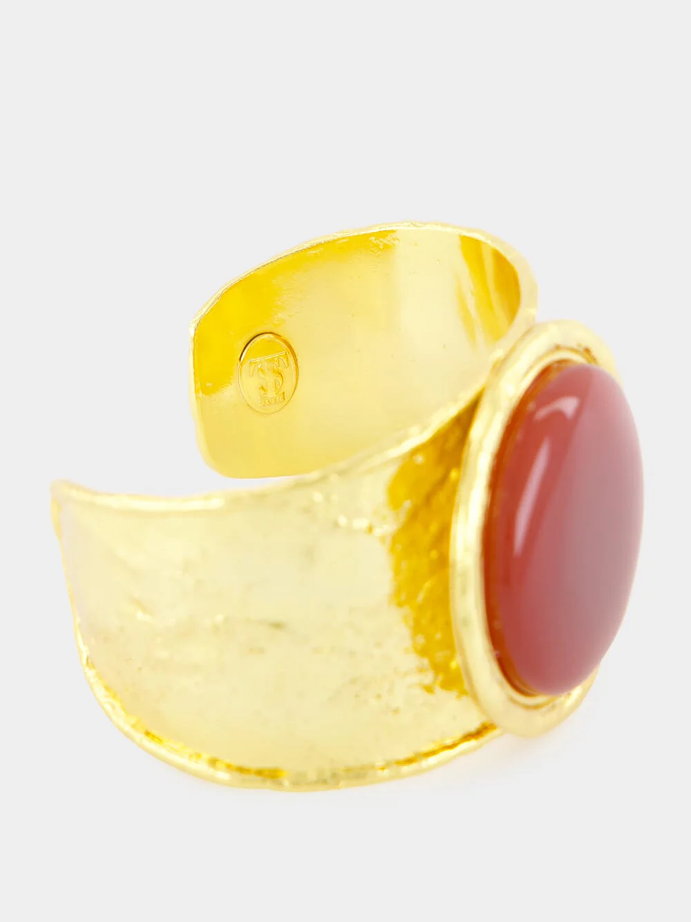 Orange Sphere Cuff Bracelet with Cornaline - Image 4