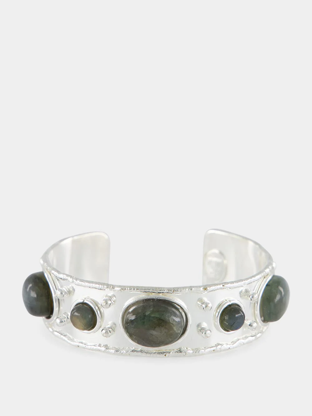 Silver Byzantin Bracelet with Labradorite